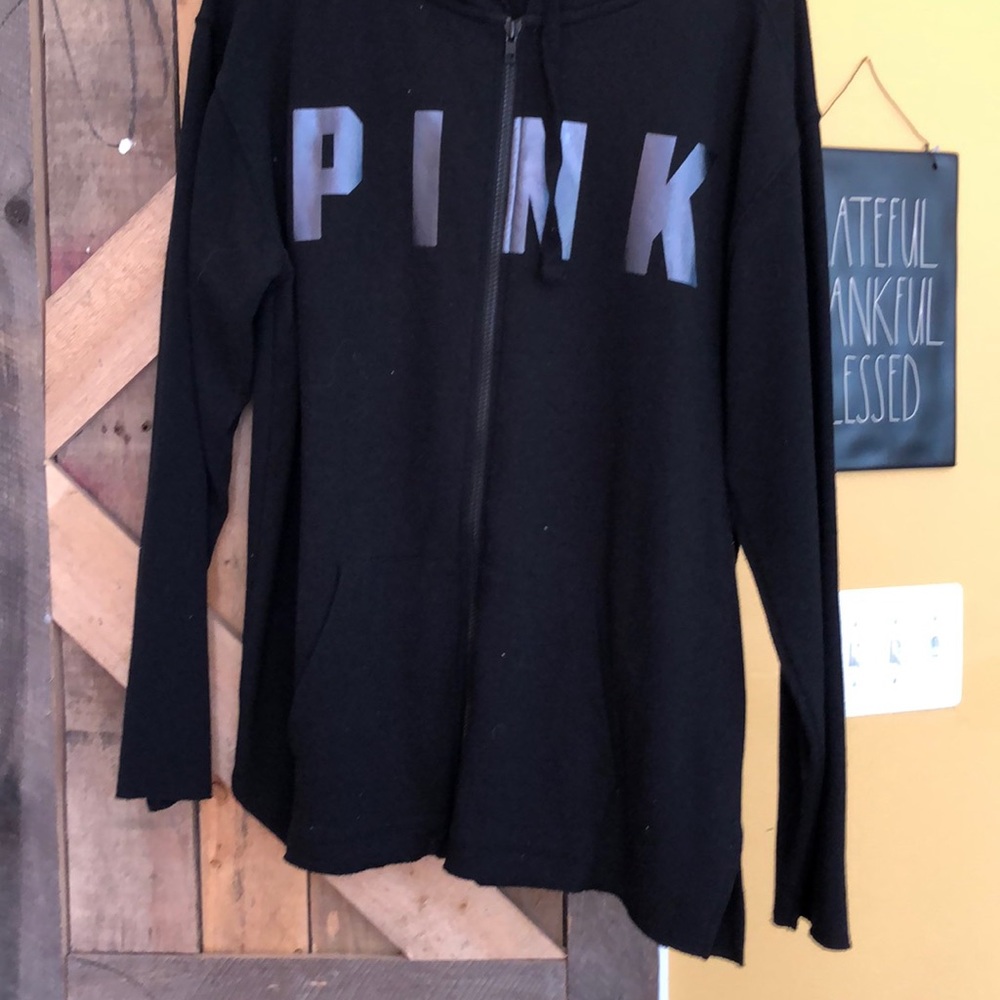 Victoria Secret Pink up hoodie w/pockets lg